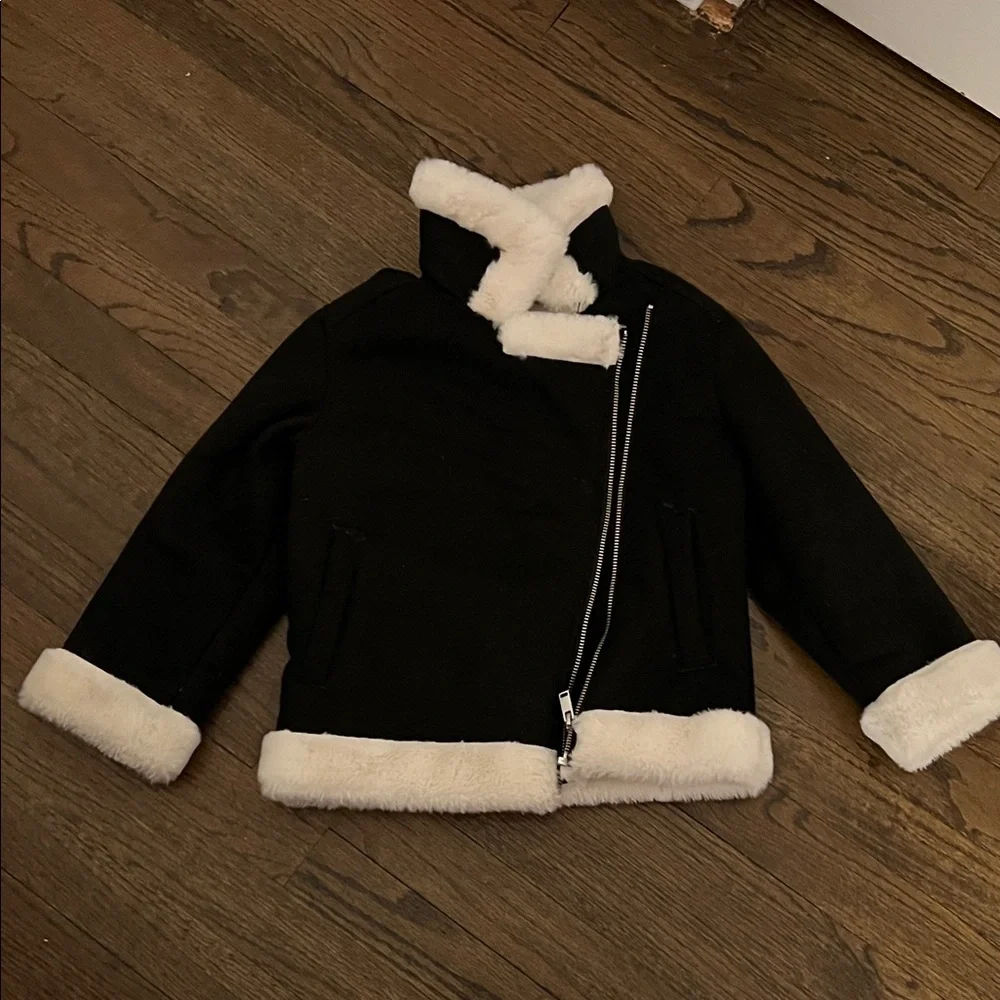 H&M Kids Black Jacket with Cream Accents